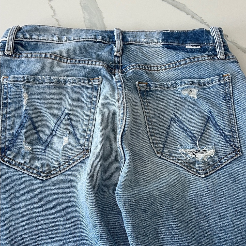 MOTHER Light Blue Straight Leg Jeans - Picture 9 of 10